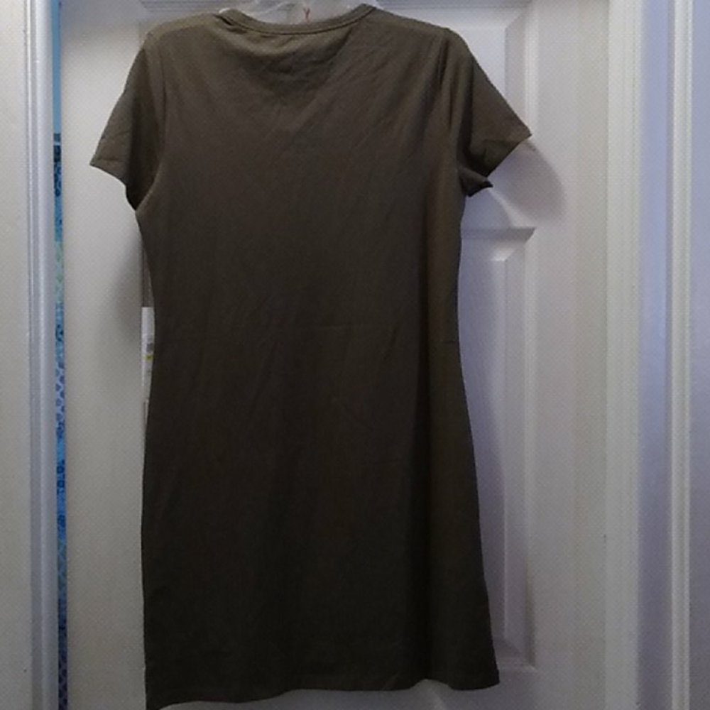Nwt Chain Logo Calvin Klein Olive Dress - Picture 7 of 8
